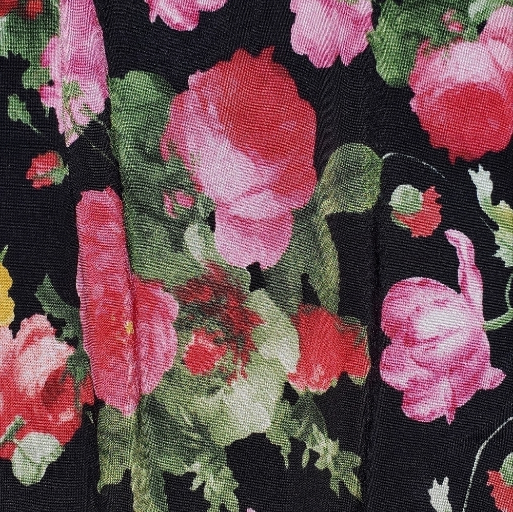 Rose Pattern Cold Shoulder Top Small - image 5